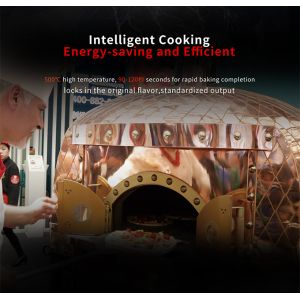 Round Wood Fired Pizza Oven with Volcanic Lava Rock