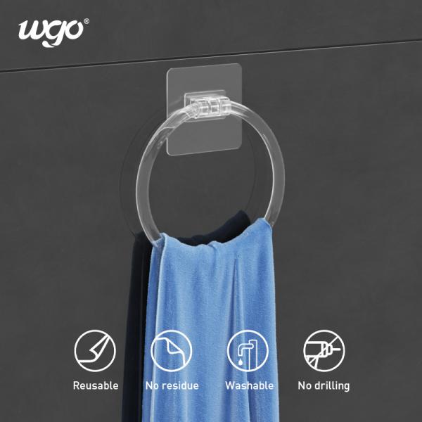 Quality ISO 9001 white Plastic Towel Ring Holder 5KG Damage Free PVC sticker for sale