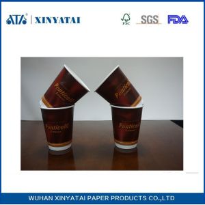 Paper Material Double Walled Paper Coffee Cups , Biodegradable Compostable Paper
