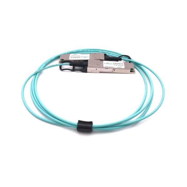 Quality 100g Qsfp28 Aoc Active Optical Cable Om4 Fiber 100m 25.78 Gbps/CH Datarate for sale