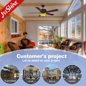1stshine Remote Ceiling Fan Light with Traditional 5 MDF Blades and Home Office