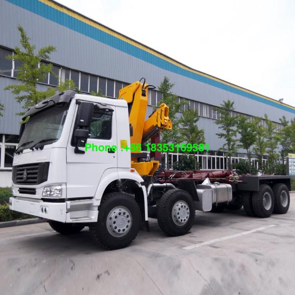 Quality 10T 6500mm Cargo Box Sinotruk Howo7 Truck Mounted Crane for sale