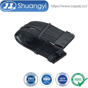 Buy cheap Custom ATX 24 Pin PSU Power Connector Cable, Braided Sleeved Wire Harness for Gaming PC Motherboard, High Current Electrical Transmission, OEM Server Power Supply Systems from wholesalers