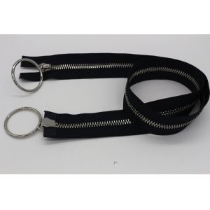 Buy cheap Ykk Silver Teeth Two Way Metal Zip Auto - Lock Sliders Black Polyester Tape For Garments from wholesalers