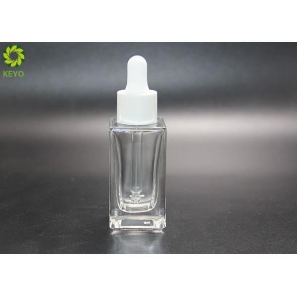 Quality 1oz Luxurious 30ml Glass Dropper Bottles With Matte White Dropper Cap for sale