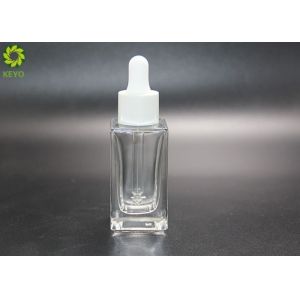 Buy cheap 1oz Luxurious 30ml Glass Dropper Bottles With Matte White Dropper Cap from wholesalers