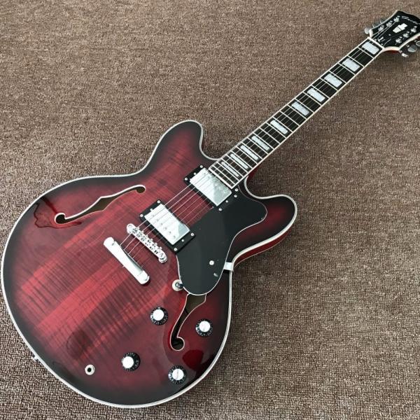 Quality Hollow body JAZZ electric guitar maple top Jazz guitar, double F hole for sale