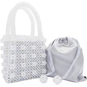 Buy cheap MIUCO WOMENS BEADED HANDBAGS HANDMADE WEAVE CRYSTAL PEARL TOTE BAGS from wholesalers