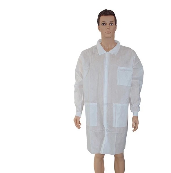 Buy cheap Fluid Resistant Smooth Soft 60GSM Disposable Lab Coats from wholesalers