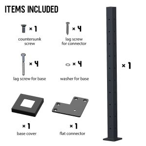 Buy cheap Cable Railing Post 36"x2"x2" Steel Square Corner Post Pre-Drilled Wood Deck Stair Post with Flat Top Connector from wholesalers