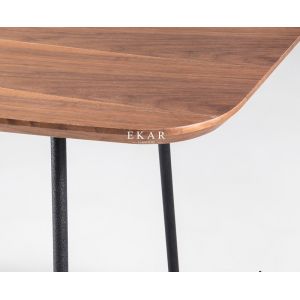 Buy cheap Modern Simple Metal Frame Rectangle Wood Dining Table from wholesalers