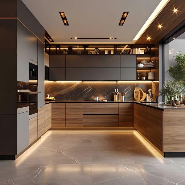 Professional Design Modern Modular Customized Lacquer Paint Mat Finish Kitchen