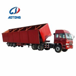 China Mechanical Suspension 3 Axles 60ton Side Tipper Trailer for Heavy Load Transportation on sale