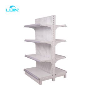 Light Duty Supermarket Display Racks , Store Display Metal Iron Shelf Gondola