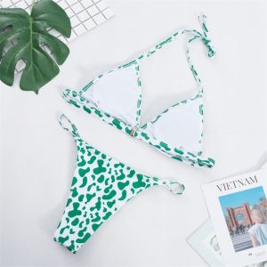 Buy cheap Triangle Halter Top With Low Waist T-back Bikini Set from wholesalers