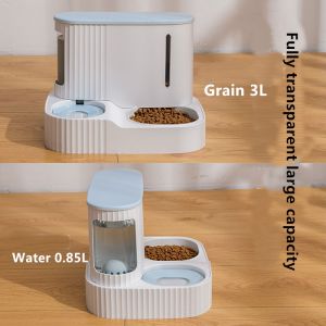Automatic Water Feeding Cat Double Bowl Prevent Upsetting