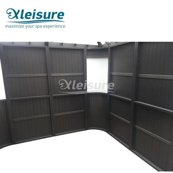 Stylish Enclosed Hot Tub Gazebo , Hot Tub Shelters Gazebo 2.4m × 2.4m × 3.6m