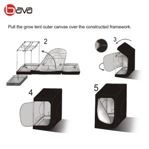 240 x 120 x 200 cm 1680D Reflective Oxford Mylar Hydroponic Tent Lightproof and
