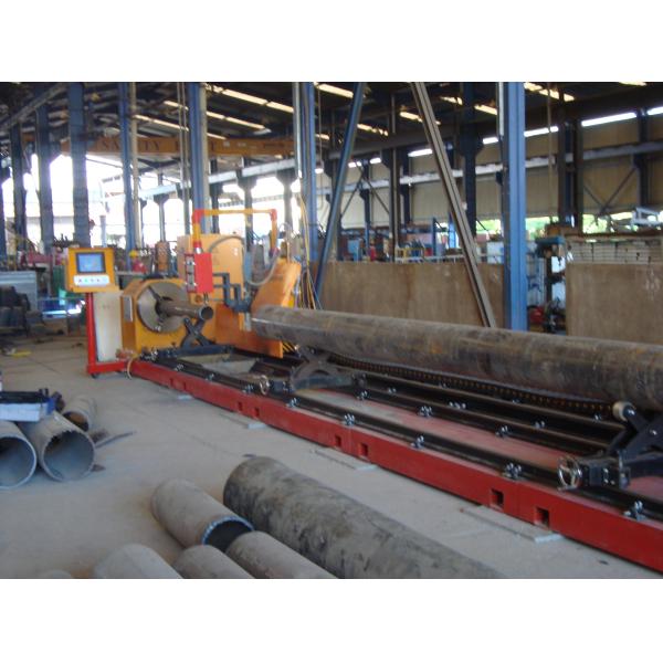 PLC CNC Pipe Profile Cutting Machine With Plasma Cutting Rack And Pinion