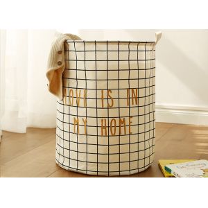 Buy cheap Puting Foldable washing laundry clothes basket toy storage bag large box customized Grey plaid love is in my home from wholesalers