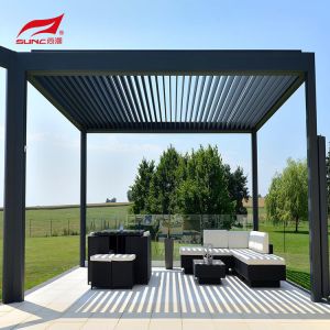 Buy cheap Aluminum Rainproof Motorized Louvered Pergola With Adjustable Roof 12 X 10 X 13 Ft from wholesalers