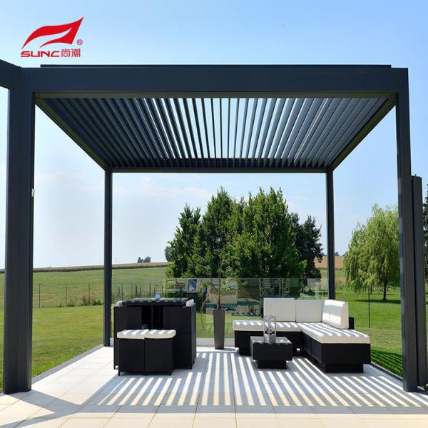 Quality Aluminum Rainproof Motorized Louvered Pergola With Adjustable Roof 12 X 10 X 13 Ft for sale
