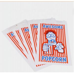 Customized Popcorn Snack Bags , Biodegradable Paper Popcorn Chip Bag