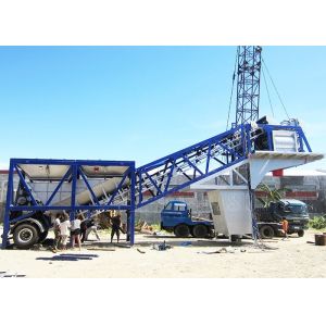 Automatic Mini Mobile Concrete Batching Plant Low Noise With Washing Function
