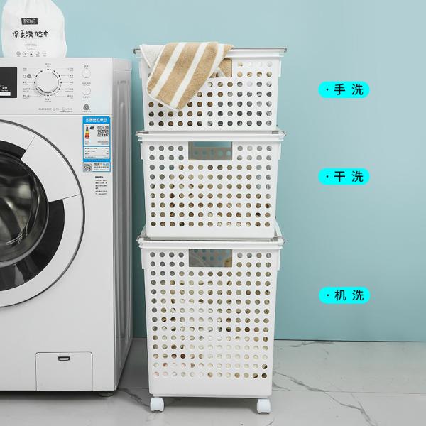 Buy cheap H30cm Plastic Laundry Hamper With Wheels For Living Room Hotel from wholesalers