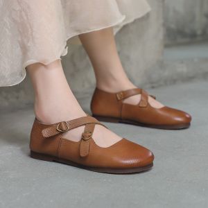 Buy cheap HZM015 Women'S Shoes Autumn And Winter New Style Genuine Leather Thick Heel Baotou Women'S Single Shoes Temperament Vers from wholesalers
