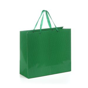 Buy cheap Art paper material glossy laminated striped paper bag mini bags with ribbon rope from wholesalers
