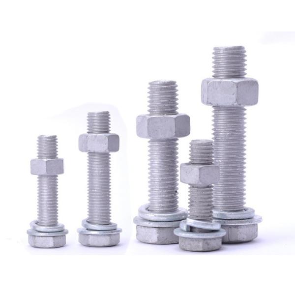 Quality Hot Dip Galvanized Hex Head Bolts with Plain Washers, Spring Washers and Hex Nut Used for Photovoltaic, Wind, Electricity for sale