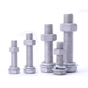 Buy cheap Hot Dip Galvanized Hex Head Bolts with Plain Washers, Spring Washers and Hex Nut Used for Photovoltaic, Wind, Electricity from wholesalers