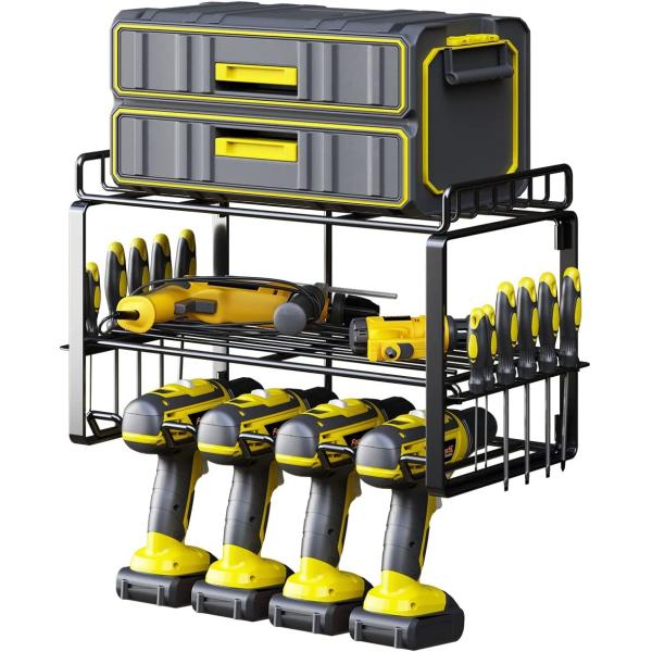 Effortlessly Organize and Access Power Tools with Floating Tool Shelves and