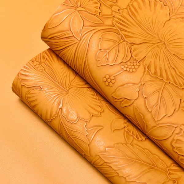 Quality 3D Retro Floral Embossed PVC Leather Brushed Bottom For Handbag Packaging Box Decorative Fabric Placemat Faux Leather for sale