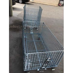 Buy cheap Customized Galvanized Collapsible Wire Cage Conveyable With Casters 6mm Thickness from wholesalers