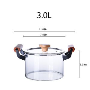 Buy cheap Double Ears 3L Clear High Borosilicate Glass Soup Pot from wholesalers