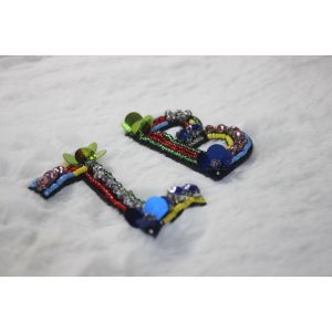 Buy cheap Letter patches Glass strass beads with sequins handmade patches from wholesalers