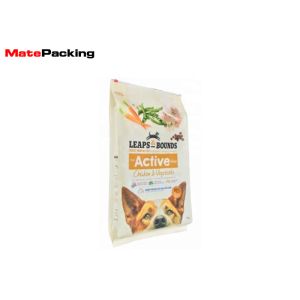 China Custom Printed Pet Plastic Storage Pouches , Side Gusset Quad Seal Pouch 10 Kg on sale