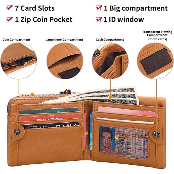 Stylish Men's RFID Wallet Open Closure Anti-Theft Design for Travel and Business