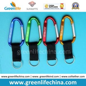 Wholesale cheap custom aluminum carabiner for promotion w/custom laser logo&key