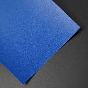 Cowhide Pattern Blue Art Paper PVC Coated For Wrapping