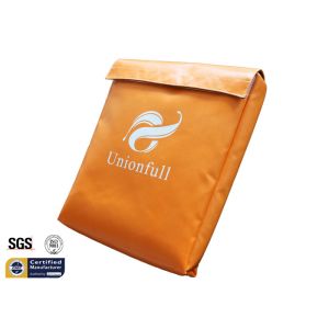Non Itchy Fireproof Document Bag 1523 ℉ Envelope Pouch 11"x15"x2" Orange