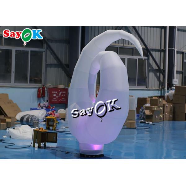 2m / 2.5m Ground Led Inflatable Lighting Decoration White Seaweed Plant For Party Events Club