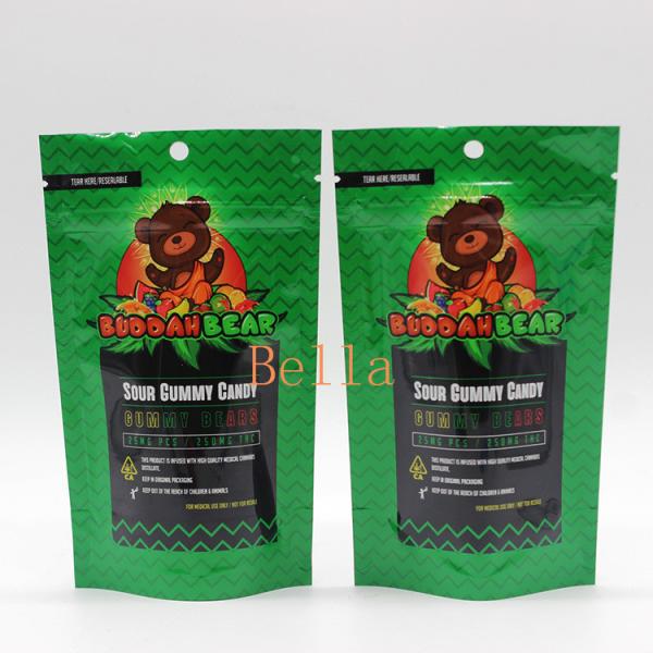 Quality Clear Window Stand Up Zipper Pouch Custom Printing For Herbal Tea CBD Powerfood Packaging for sale