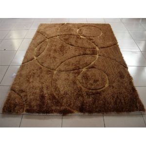 Buy cheap Structured Polyester Silk 2400G/SQM Soft Circles Shaggy Carpet Rug from wholesalers