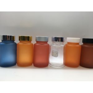 Buy cheap Translucent Frosted Glass Capsule Bottle Electroplate MSDS For Drugs from wholesalers