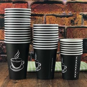 Buy cheap 2.5oz Custom Printed Black Disposable Coffee Cups 8oz Coffee Single Wall Cups from wholesalers
