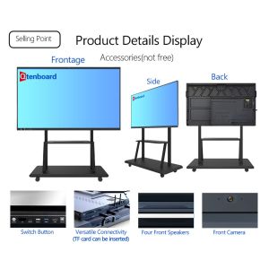 Buy cheap Qtenboard 65 75 Inch Display Touch Screen 4k HD Smart Interactive Board Portable Interactive White Board For Meeting from wholesalers