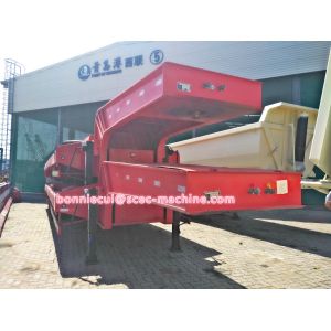 50T / 60T Heavy Duty Semi Trailers 3 Axles Low Bed , FUWA Brand Axle 13T